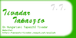 tivadar tapaszto business card